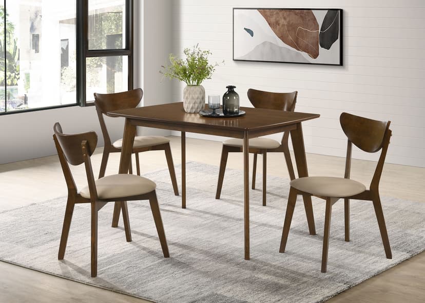 Kersey 5-piece Rectangular Dining Table Set Chestnut