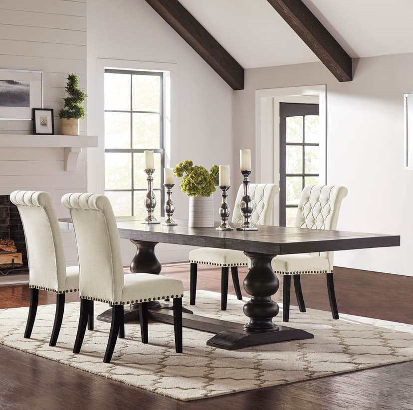 Phelps 5-piece Rectangular Dining Table Set Distressed Noir