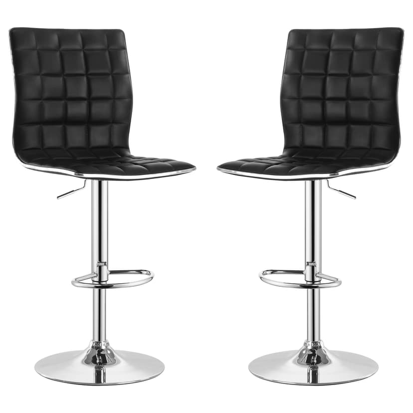 Ashbury Upholstered Adjustable Bar Stool Black (Set of 2)