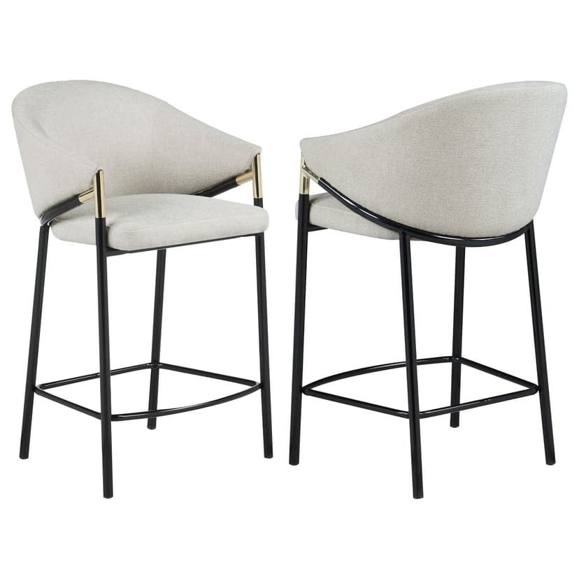 Chadwick Fabric Upholstered Counter Chair Beige (Set of 2)