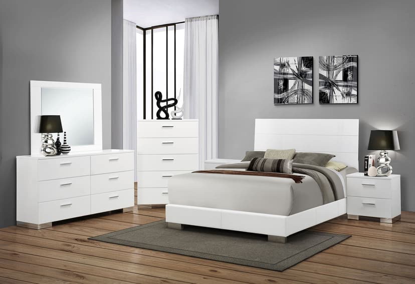 Felicity 6-piece California King Bedroom Set White Gloss
