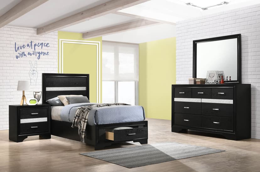 Miranda 4-piece Twin Bedroom Set Black