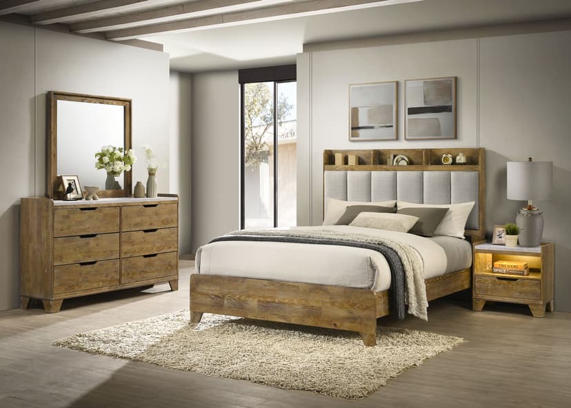 Henderson 4-piece Queen Bedroom Set Medium Oak