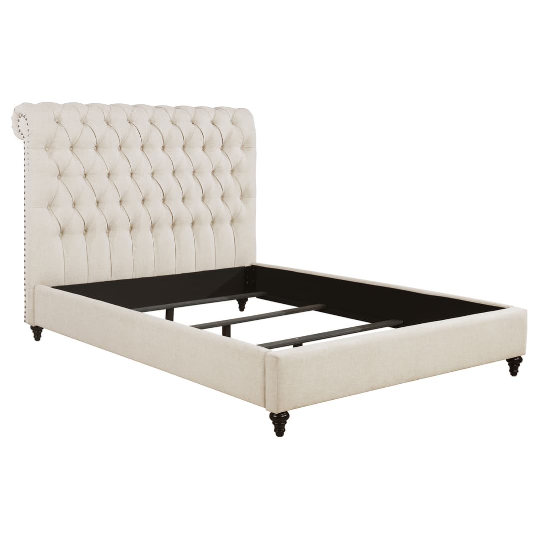 Devon 57-inch Upholstered Queen Panel Bed Beige