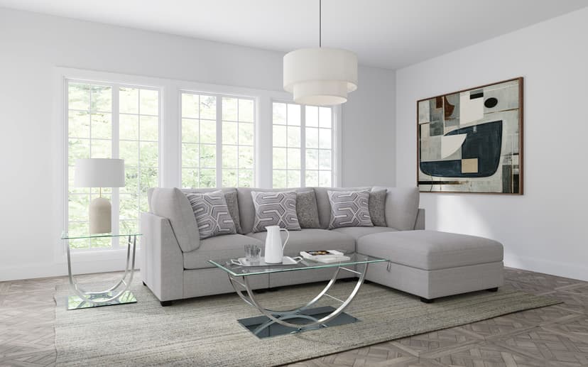 Cambria 4-piece Upholstered Modular Sectional Sofa Grey