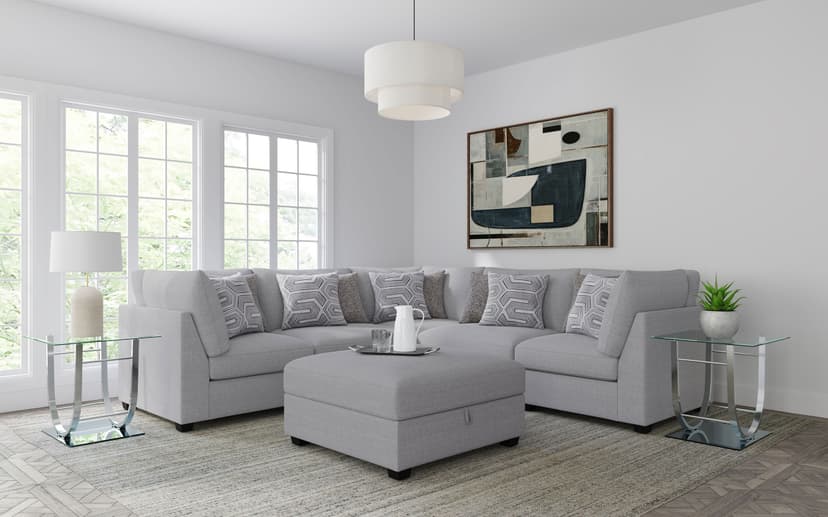 Cambria 6-piece Upholstered Modular Sectional Sofa Grey
