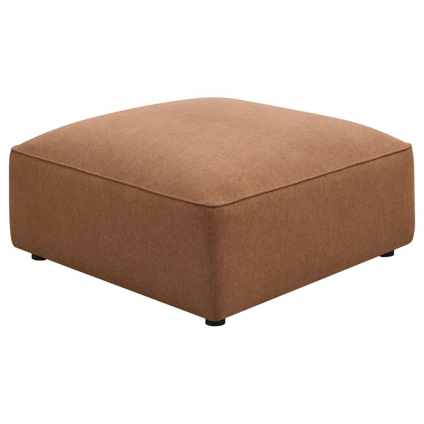 Jennifer Square Upholstered Ottoman Terracotta