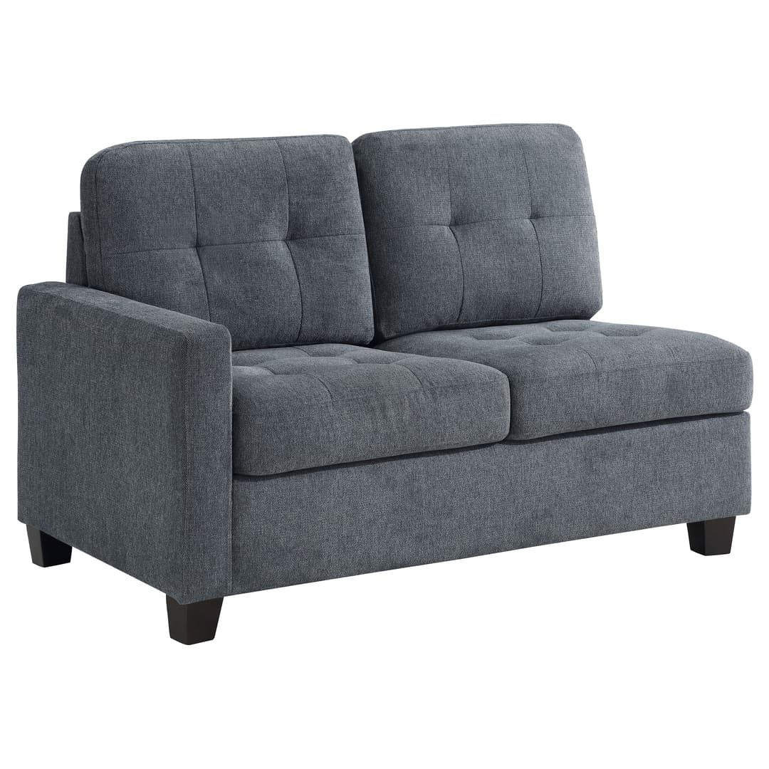 Georgina Upholstered LAF Loveseat Steel Grey