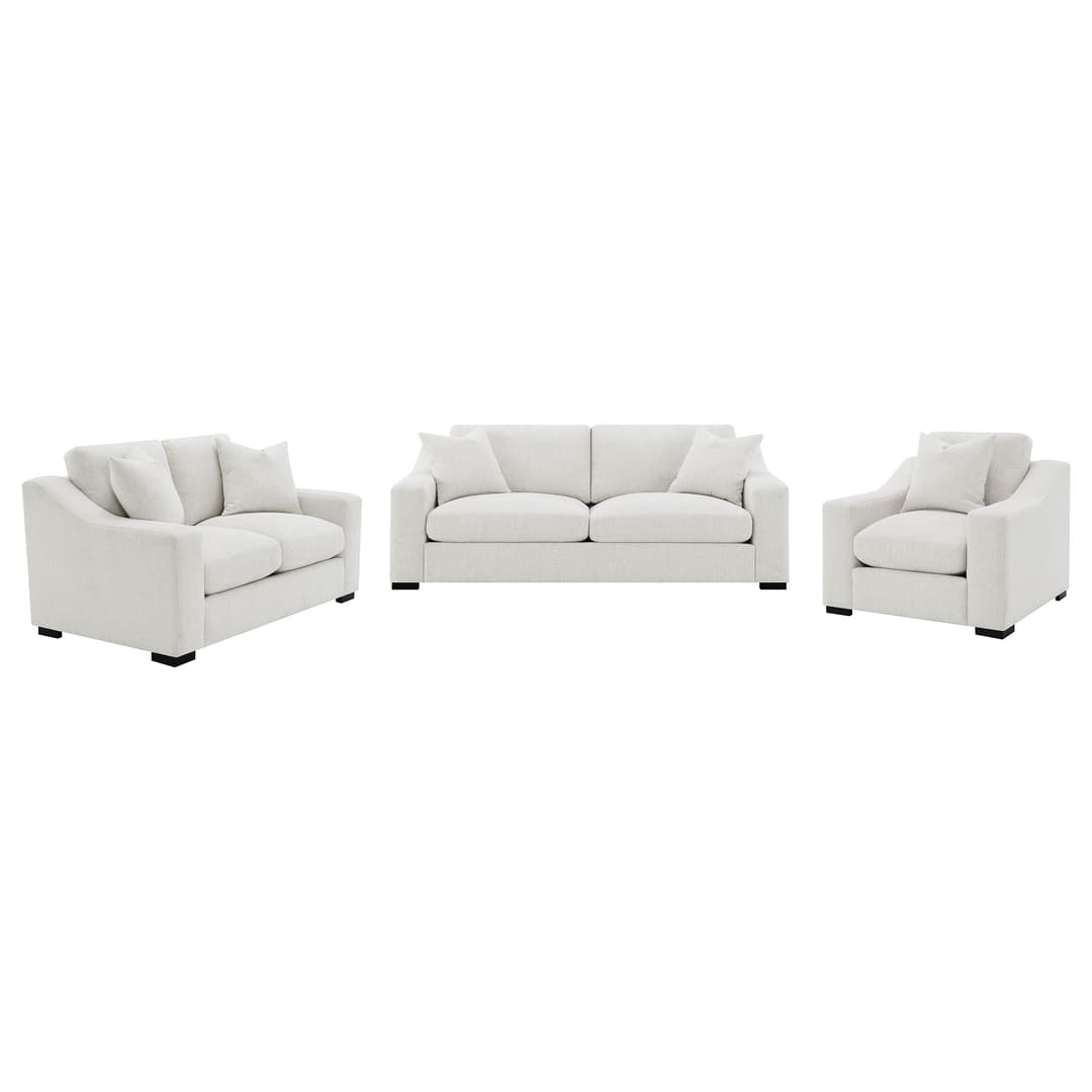 Ashlyn 3-piece Upholstered Track Arm Sofa Set Sand