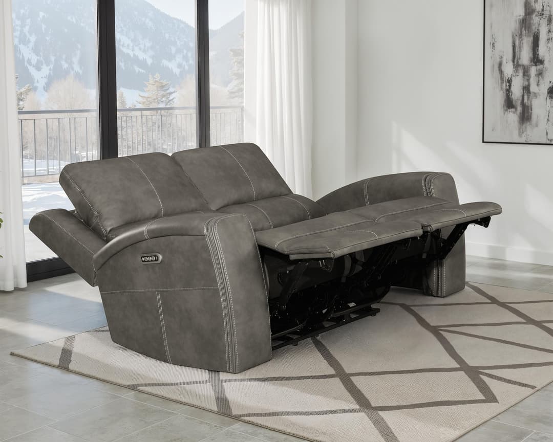 Brickston Triple Power Reclining Loveseat Charcoal
