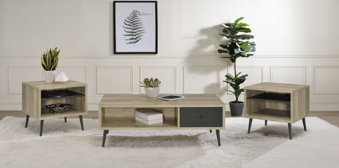 Welsh 3-piece Coffee and End Table Set Distressed Pine