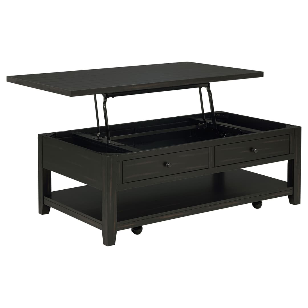 Payne 48-inch Mobile Lift Top Coffee Table Distressed Java