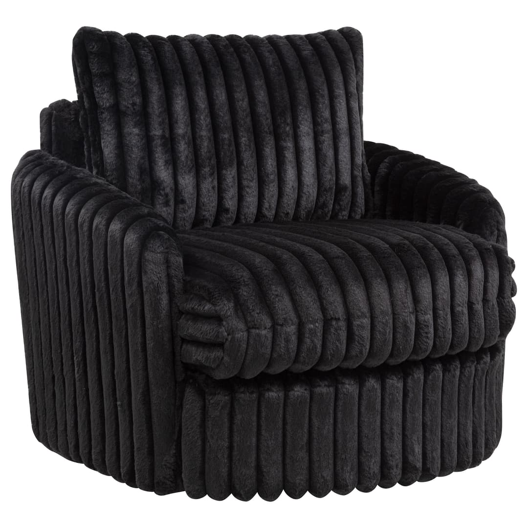 Sarco Corduroy Upholstered Swivel Accent Arm Chair Black