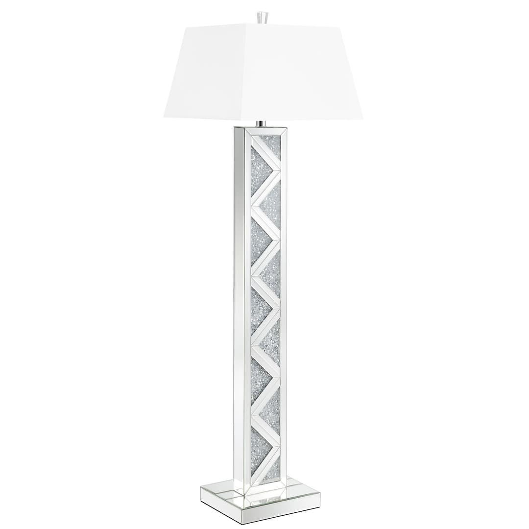 Carmen 65-inch Empire Mirrored Acrylic Floor Lamp Silver