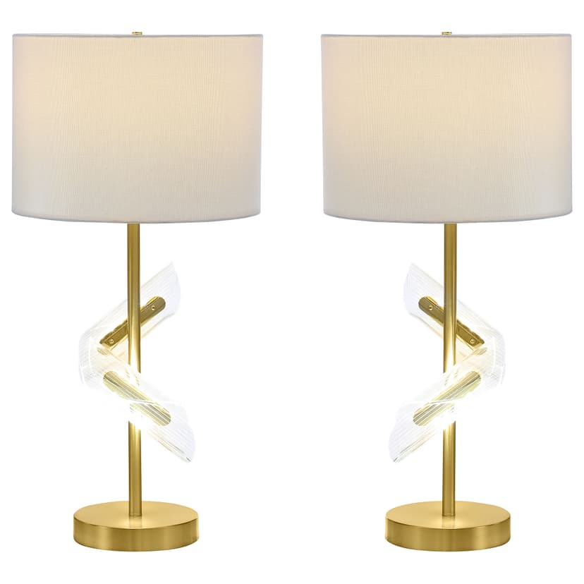 Kingsley 30-inch Drum Shade Table Lamp Gold (Set of 2)