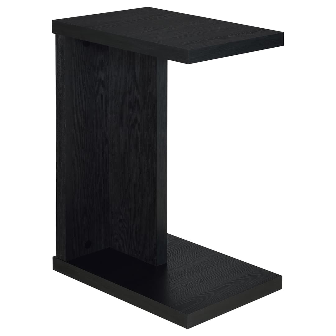 Clower Engineered Wood C-Shaped Sofa Side Table Black